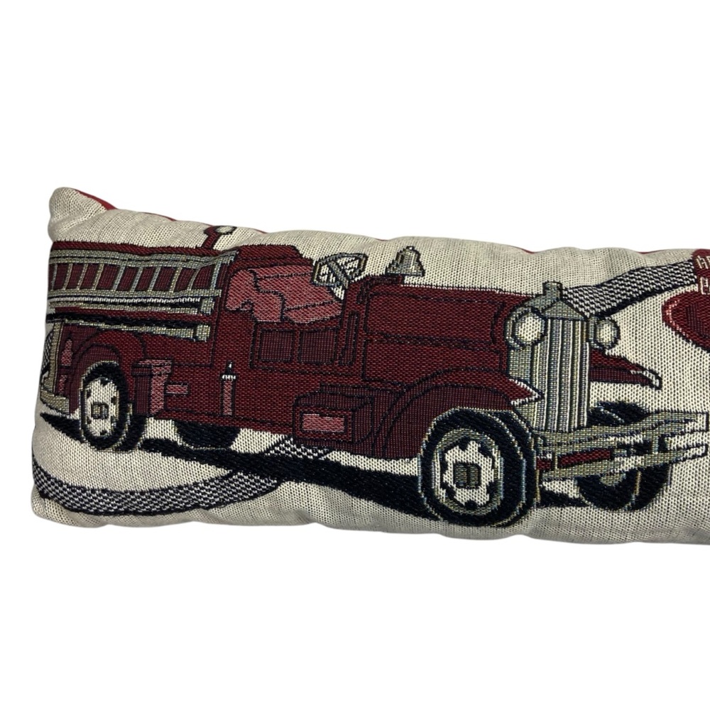 Vintage Tapestry Pillow Goodwin Weavers 911 EMS Fire Lumbar Woven - Picture 3 of 11